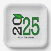 卒業式2025緑と黒の木 ペーパープレート (正面)