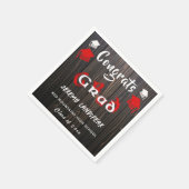 卒業式2025赤と白のぼやけ文字 スタンダードカクテルナプキン (角)