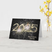 卒業式2025金ゴールドスパーカーオンブリック カード (黄色い花)