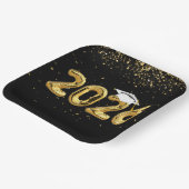 卒業式2025金ゴールドバルーンとホワイトキャップ ペーパープレート (傾斜あり)