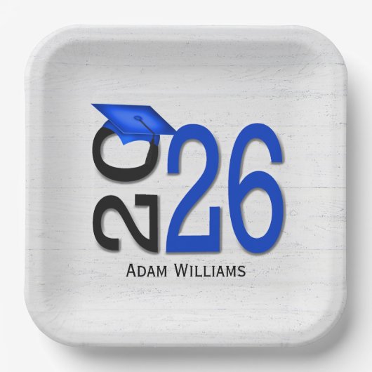 卒業式2025青と黒の木 ペーパープレート (正面)