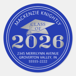 卒業式2025青王室の銀差出人住所 ラウンドシール