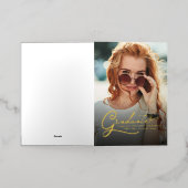 卒業式2025 Grad Photo Gold Foil発表 箔グリーティングカード (外側レイダウン)