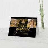 卒業式2025 Grad Photo Gold Foil発表 箔グリーティングカード (正面)