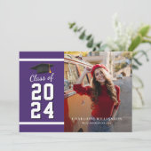 卒業式2025 Grad Photo Purple and White 案内状 (スタンド正面)