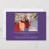卒業式2025 Grad Photo Purple and White 案内状 (裏面)