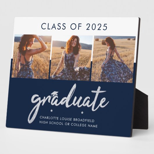 卒業式2025 Grad Photos Script Keepsakeカスタム フォトプラーク (側面)