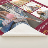 卒業式2025 Photo Collage Burgundy Grad シェルパブランケット (3/4)