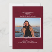 卒業式2025 Photo Collage Burgundy Grad 案内状 (裏面)