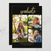 卒業式2025 Photo Collage Gradパーティー 招待状 (正面/裏面)