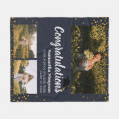 卒業式2025 Photo Collage Graduate Keepsake フリースブランケット (正面(横))