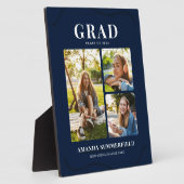 卒業式2025 Photo Collage Navy Blue Keepsake フォトプラーク (側面)