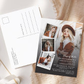 卒業式2025 Photo Collage Script Gradパーティー インビテーションポストカード