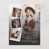 卒業式2025 Photo Collage Script Gradパーティー インビテーションポストカード (正面)