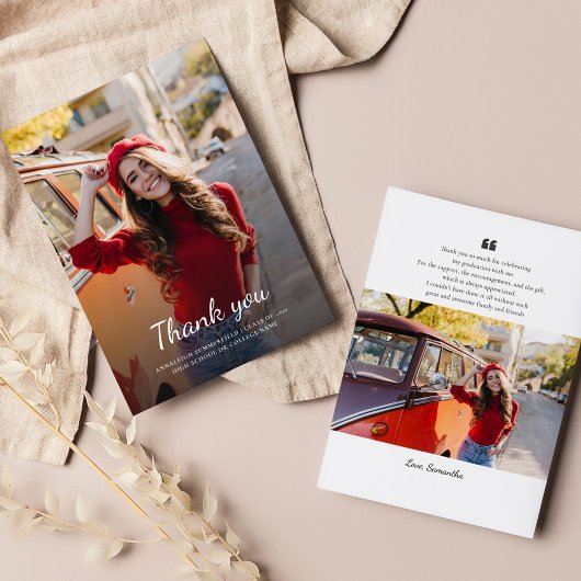 卒業式2025 Photo Gradありがとうフォトカード ノートカード