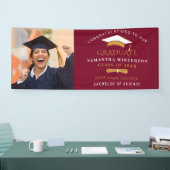 卒業式2025 Photo Grad Cap Burgundy 横断幕 (トレードショー)