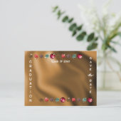 卒業式2025 Photo Red Disco Ball Save the Date ポストカード (スタンド正面)