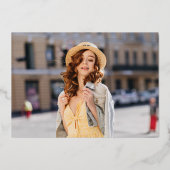 卒業式2025 Photo Red Script Gradパーティー金ゴールド 箔招待状 (裏面)