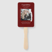 卒業式2025 Photo White Rose金ゴールドScript Grad ハンドファン (裏面)