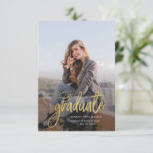 卒業式2025 Scriptフォトグラードパーティの招待状 エンクロージャーカード (スタンド正面)