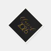 卒業式2026黒と金ゴールド スタンダードカクテルナプキン (角)