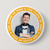 卒業式20XXクラスのモダンカスタム写真 缶バッジ (正面)