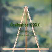 卒業式20XX年名学校の緑を追加モダン アクリルサイン (ニュートラル)