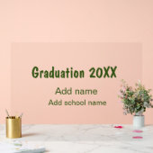 卒業式20XX年名学校の緑を追加モダン アクリルサイン (ウェディング)