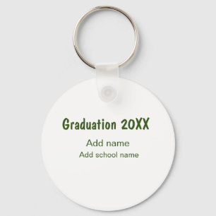 卒業式20XX年名学校の緑を追加モダン キーホルダー