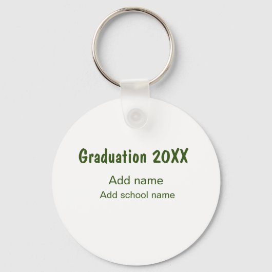 卒業式20XX年名学校の緑を追加モダン キーホルダー (正面)