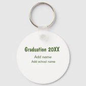 卒業式20XX年名学校の緑を追加モダン キーホルダー (裏面)