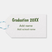 卒業式20XX年名学校の緑を追加モダン ギフトタグ (裏面横)