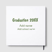 卒業式20XX年名学校の緑を追加モダン ゲストブック (裏面)