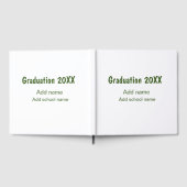 卒業式20XX年名学校の緑を追加モダン ゲストブック (全面)