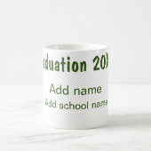 卒業式20XX年名学校の緑を追加モダン コーヒーマグカップ (中央)