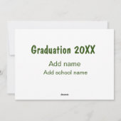 卒業式20XX年名学校の緑を追加モダン シーズンカード (裏面)