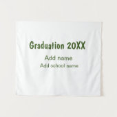 卒業式20XX年名学校の緑を追加モダン タペストリー (正面(横))