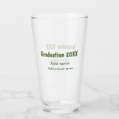 卒業式20XX年名学校の緑を追加モダン タンブラーグラス (裏面)