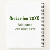 卒業式20XX年名学校の緑を追加モダン ノートブック (裏面)