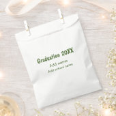 卒業式20XX年名学校の緑を追加モダン フェイバーバッグ (クリップ留めされた状態)