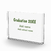 卒業式20XX年名学校の緑を追加モダン フォトブロック (右)