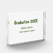 卒業式20XX年名学校の緑を追加モダン フォトブロック (左)