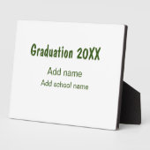 卒業式20XX年名学校の緑を追加モダン フォトプラーク (側面)