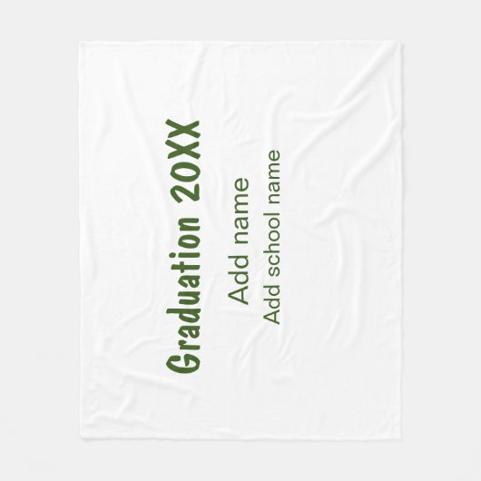 卒業式20XX年名学校の緑を追加モダン フリースブランケット (正面)