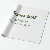 卒業式20XX年名学校の緑を追加モダン ラッピングペーパー (アンロールド)