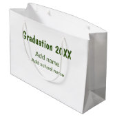 卒業式20XX年名学校の緑を追加モダン ラージペーパーバッグ (裏面アングル)