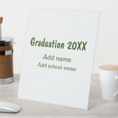 卒業式20XX年名学校の緑を追加モダン 台座サイン (インサイチュ)