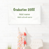 卒業式20XX年名学校の緑を追加モダン 横断幕 (インサイチュ)