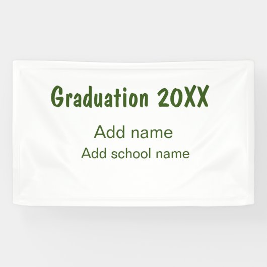 卒業式20XX年名学校の緑を追加モダン 横断幕 (横)