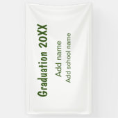 卒業式20XX年名学校の緑を追加モダン 横断幕 (縦)